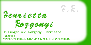 henrietta rozgonyi business card